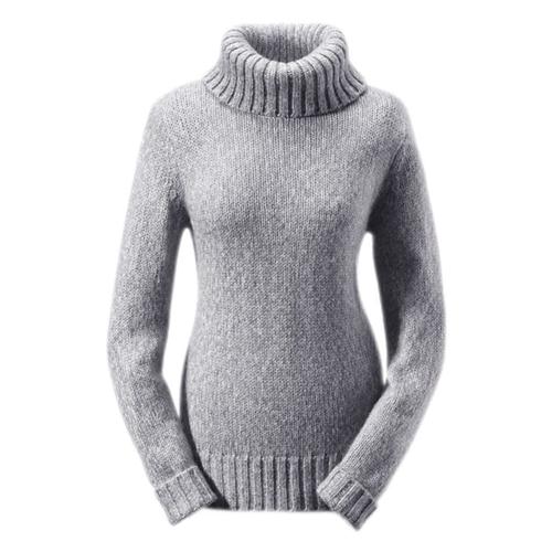 Rollkragenpullover ANISTON CASUAL Gr. 40, grau (grau, meliert) Damen Pullover Bestseller