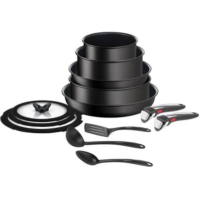 Topf-Set TEFAL "Ingenio Unlimited On Pfannen und Töpfe induktionsgeeignet, Antihaft", schwarz, B:37cm H:25cm L:37cm, Töpfe, Thermo-Signal, abnehmbarer Griff, für alle Herdarten geeignet Image