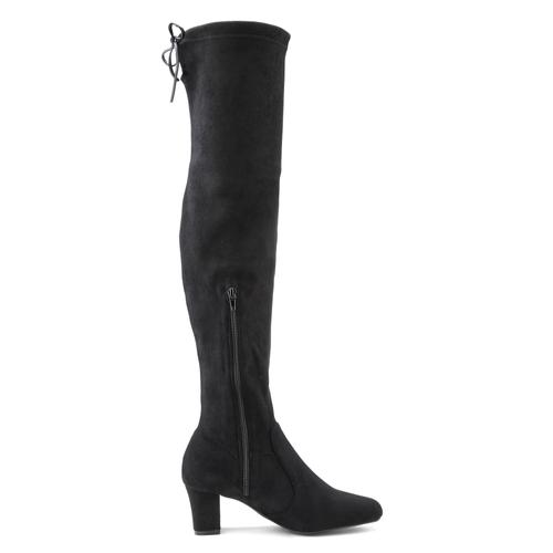 Overkneestiefel LASCANA Gr. 36, Varioschaft, schwarz Damen Schuhe Slouchy Boots,Langschaft Stiefel,Schlupf-Boot, weiches Stretchmaterial