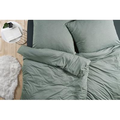 Bettwäsche ESTELLA "TAKOMA", grün (mint), B/L: 155cm x 200cm, , Mako-Interlock-Jersey, B/L: 80cm x 80cm, Mako-Interlock-Jersey, Obermaterial: 100% Baumwolle, Bettwäsche, ABSOLUT BÜGELFREI Image