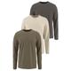 Langarmshirt MAN'S WORLD "neue Farbe ", Herren, Gr. 60/62 (XXL), grün (olivgrün,beige,khaki), Single Jersey, Obermaterial: 100% Baumwolle, unifarben, Basic, regular fit, Rundhals, Langarm normaler Saum, Shirts, Langarm, unifarben, aus Baumwolle, im...