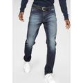 Straight-Jeans H.I.S "DIX" Gr. 42, Länge 34, blau (darkblue, used) Herren Jeans Straight Fit