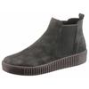 Chelseaboots GABOR, Damen, Gr. 44, grau (dunkelgrau), Veloursleder, unifarben, sportlich, Schuhe, Plateau, Stiefelette, Schlupfschuh mit dezenten Kontrastnähten
