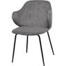 Armlehnstuhl SALESFEVER Stühle Gr. B/H/T: 54 cm x 83 cm x 55 cm, 2 St., Cord Strukturoptik, Armlehnstuhl 2er Set Grau + Metall, grau (grau, schwarz, schwarz) Armlehnstühle Bezug in Cord-Optik
