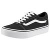 Plateausneaker VANS "Ward Platform", Gr. 31,5, schwarz-weiß (schwarz, weiß), Textil, sportlich, Schuhe Skaterschuh Canvassneaker Sneaker low, aus textilem Canvas-Material