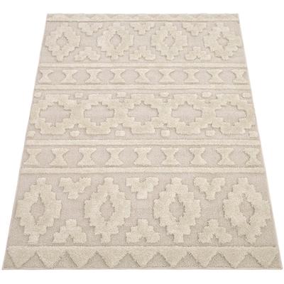 Hochflor-Teppich PACO HOME "Genua 744", beige (creme), B:200cm H:34mm L:280cm, Polypropylen, Teppiche, Uni Farben, Hoch-Tief Effekt, modernes Design, sehr weicher Flor Image