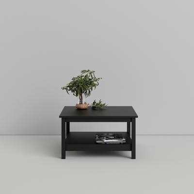 Couchtisch HOME AFFAIRE "Madrid, Beistelltisch, Sofatisch, Kaffeetisch, Wohnzimmertisch", schwarz (schwarz matt, schwarz, schwarz), B:81cm H:45cm T:81cm, Tische, Coffee Table mit zusätzlicher Ablage, Maße B/T/H 81 x 81 x 45 cm