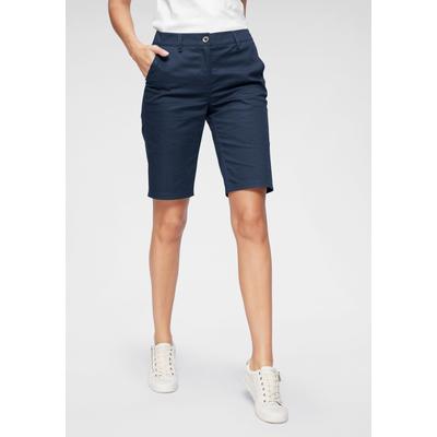 Bermudas ANISTON CASUAL, Damen, Gr. 48, N-Gr, blau (marine), Web, Obermaterial: 97% Baumwolle, 3% Elasthan, unifarben, Basic, figurbetont kniefrei, Hosen, im klassischen Stil, Topseller Image