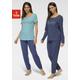 Pyjama VIVANCE DREAMS Gr. 48/50, blau (blau, dunkelblau) Damen Homewear-Sets Pyjamas