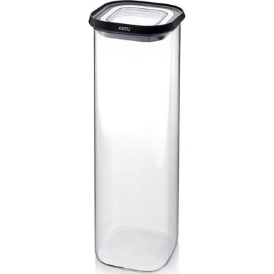 Vorratsdose GEFU "PANTRY", schwarz (schwarz, transparent), B:11cm H:32,5cm L:11cm, Borosilikatglas, Kunststoff, Lebensmittelaufbewahrungsbehälter, edel, elegant und praktisch Image