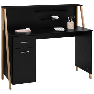 Schreibtisch VOGL MÖBELFABRIK "Dave", schwarz (schwarz, eichenfarben), B:125cm H:108cm T:56cm, Tische Image