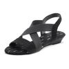 Sandalette VIVANCE "Sommerschuh", Damen, Gr. 36, schwarz, Obermaterial: 100% Elasthan. Futter: 100% Textilmaterial. Decksohle: 100% Textilmaterial. Laufsohle: 100% Synthetik, unifarben, casual, Schuhe, Sandale, Sommerschuh mit elastischen Riemchen...