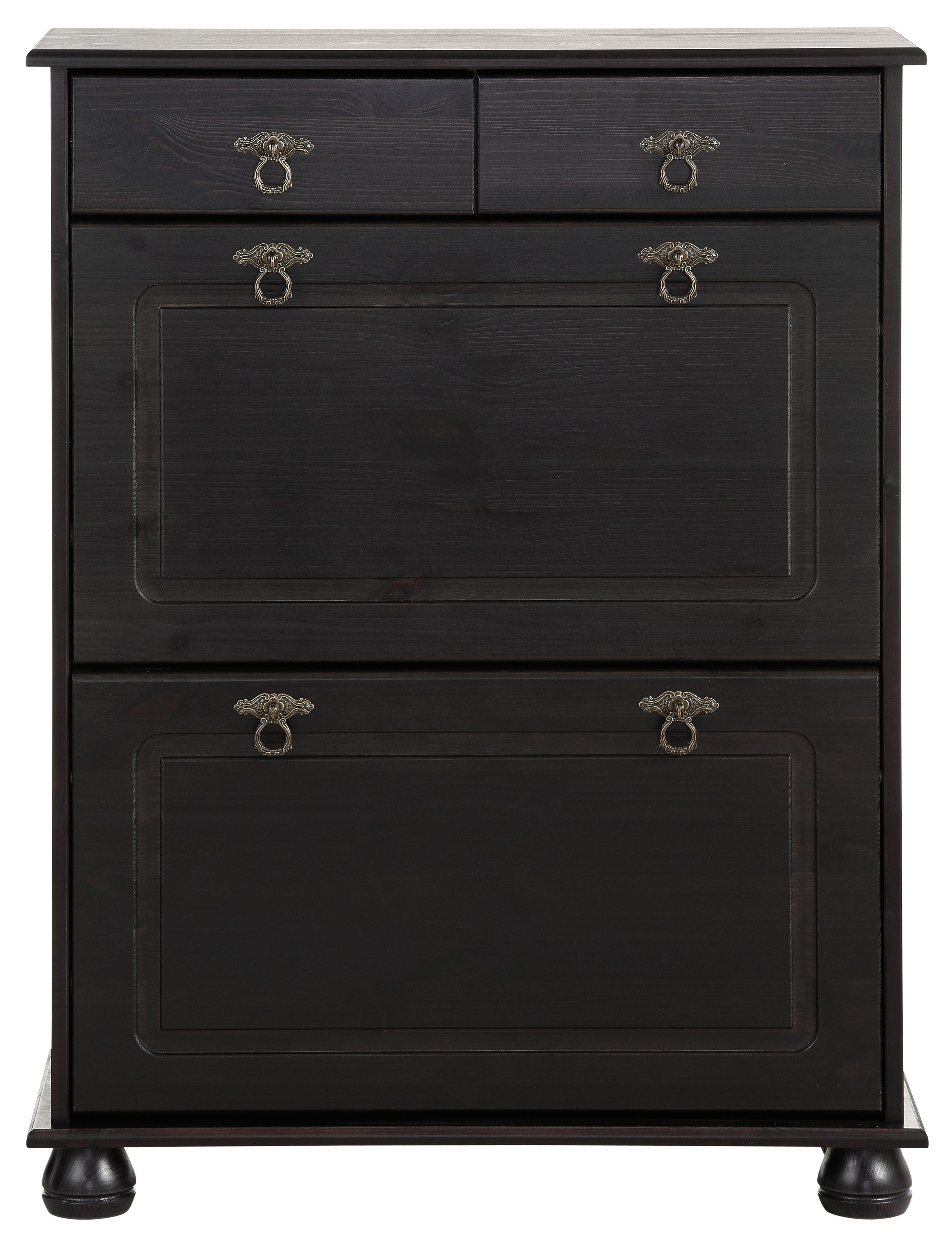 Schuhkommode HOME AFFAIRE "Finca", braun (dunkelbraun), B:75cm H:100cm T:30cm, Massivholz, Sideboards, Schuhkommode, aus massivem Kiefernholz, Höhe 100 cm