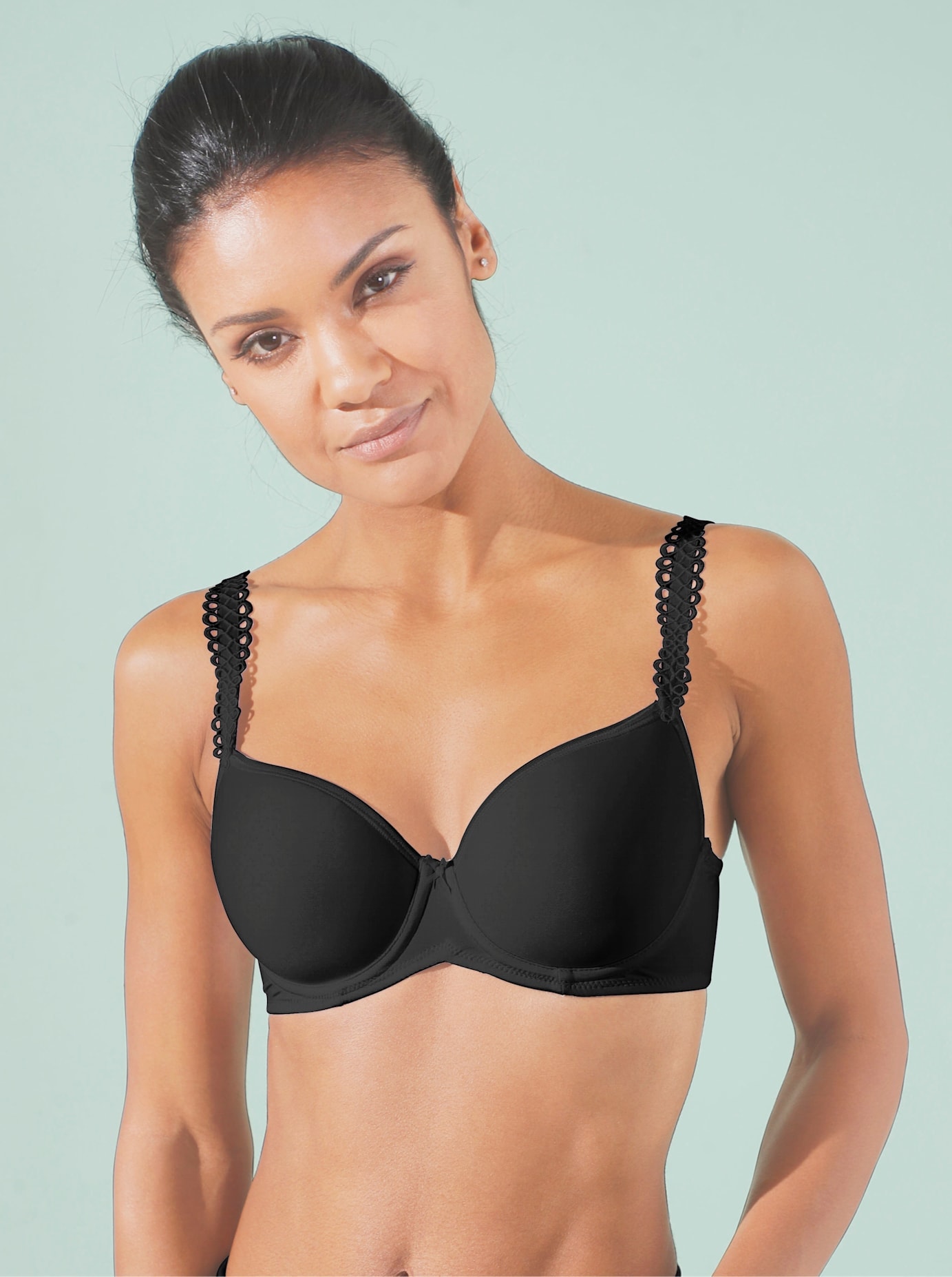 T-Shirt-BH VIANIA, Damen, Gr. 75, Cup B, schwarz, 65% Polyamid, 28% Polyester, 7% Elasthan, BHs Image