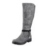 Winterstiefel RIEKER, Damen, Gr. 36, Normalschaft, grau, Lederimitat, elegant, Schuhe Reißverschluss Winterstiefel, Langschaftstiefel, Stretch, Reißverschluss, mit Warmfutter