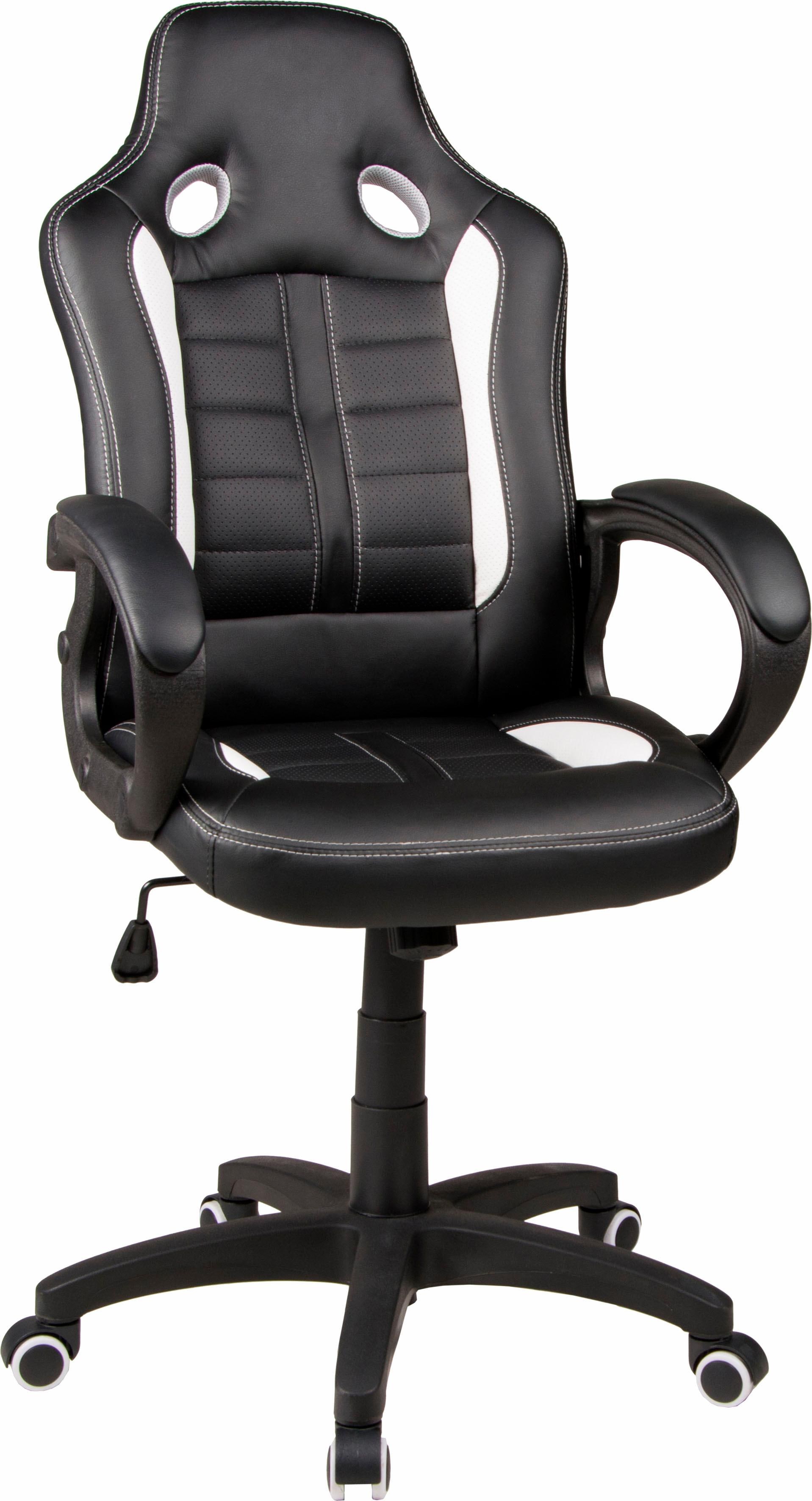 Gaming-Stuhl DUO COLLECTION "Fabio", schwarz-weiß (schwarz, weiß, hellgrau), Stühle, Gaming-Stuhl, mit gepolsterten Armlehnen