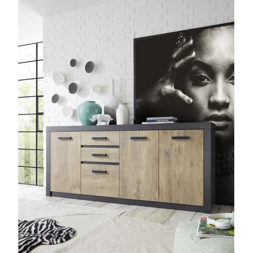 „Sideboard INOSIGN „“Brügge““ Sideboards Gr. B/H/T: 198 cm x 88 cm x 43 cm, 2, grau (fresko) Sideboards Breite ca. 198 cm“