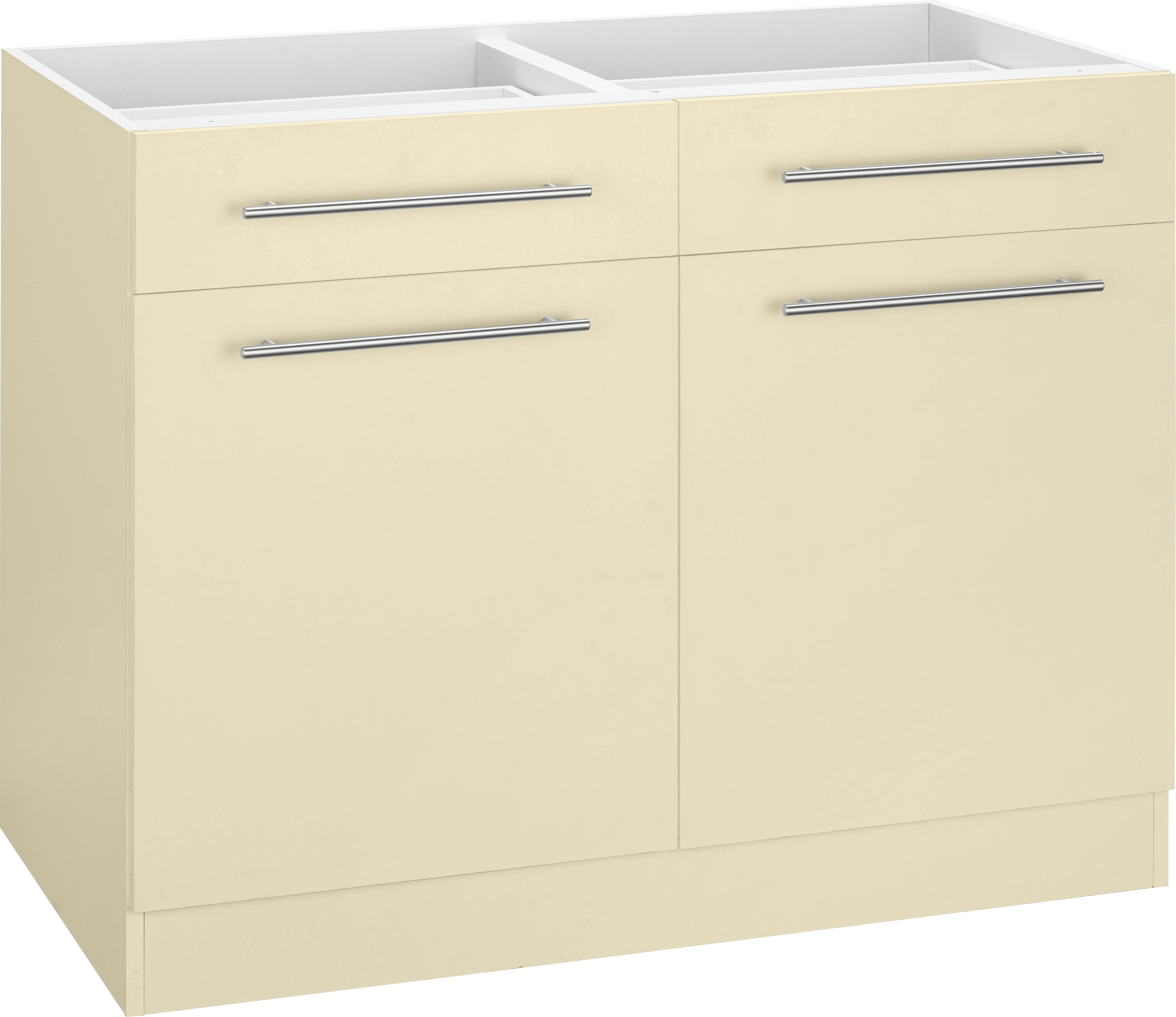 Unterschrank WIHO KÜCHEN "Unna", beige (front und korpus: magnolia), B:100cm H:82cm T:57cm, Schränke, Unterschrank, 100 cm breit, ohne Arbeitsplatte