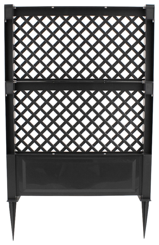 Spalier KHW, grau (anthrazit), B:100cm H:140cm T:6cm, Kunststoff, Rankhilfen, mit Erdspießen, BxTxH: 100x6x140 cm