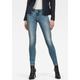 Skinny-fit-Jeans G-STAR RAW "Midge Zip Mid Skinny" Gr. 29, Länge 32, blau (lt vintage aged destroy) Damen Jeans Röhrenjeans