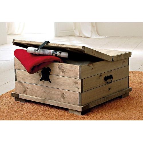 "Couchtisch HOME AFFAIRE ""Valencia"" Tische Gr. B/H/T: 72 cm x 39 cm x 72 cm, beige (hell gebeizt) Truhen-Couchtisch Truhentisch Truhen-Couchtische Tisch mit großzügigem Stauraum"