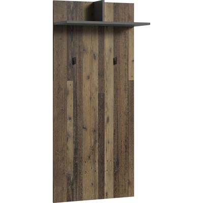 Garderobenpaneel INOSIGN "Ben", grau (old wood, anthrazit), B:60cm H:136cm T:27cm, Spanplatte, Garderobenpaneele, Garderobenpaneel, Breite 60 cm, mit Kleiderhaken und Ablage Image