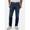 Slim-fit-Jeans BRÜHL "York DO FX", Herren, Gr. 35, EURO-Größen, blau (dunkelblau), 89% Baumwolle, 9% Synthetik, 2% Elasthan, unifarben, casual, lang, Jeans 5-Pocket-Jeans, in Dual FX Querstretch Denim