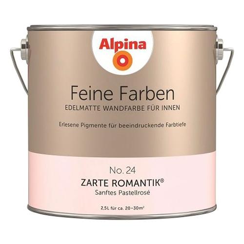 „ALPINA Wand- und Deckenfarbe „“Feine Farben No. 24 Zarte Romantik““ Sanftes Pastellrosé, edelmatt, 2,5 Liter Gr. 2,5 l 2500 ml, rosa (sanftes pastellrosé) Wandfarbe bunt“