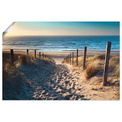 Wandbild ARTLAND "Weg zum Nordseestrand Sonnenuntergang", beige (farbe bild(er): naturfarben), B:60cm H:40cm, Bilder, als Alubild, Outdoorbild, Leinwandbild, Poster, Wandaufkleber Image