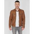 Lederjacke MUSTANG "31021312" Gr. XXL, braun (cognac) Herren Jacken Übergangsjacken