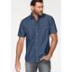 Jeanshemd ARIZONA Gr. 39/40 (M), N-Gr, blau (blue stone) Herren Hemden Kurzarm