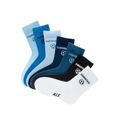 Socken H.I.S, Kinder, Gr. 31-34, bunt (bunt, blau), Baumwollmischung, uni und gemustert, elastisch, Socken Socken, für Kinder mit Fußballmotiv