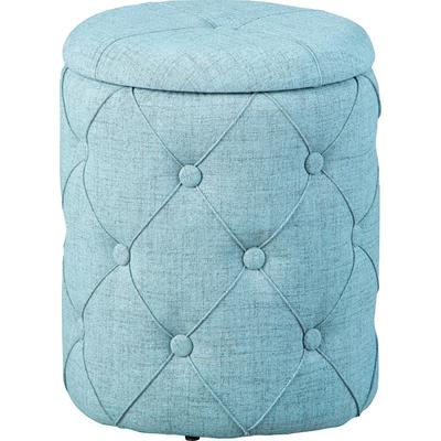 Hocker INOSIGN "Yapak", blau (blaugrau), B:34cm H:40cm T:34cm, 100% Polyester, Hocker, Pouf mit Stauraum Image