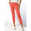 Chinohose VIVANCE, Damen, Gr. 36, N-Gr, orange (papaya), Web, Obermaterial: 98% Baumwolle, 2% Elasthan. Gürtel: 100% Polyurethan, unifarben, casual, figurumspielend knöchellang, Hosen, in klassischer Basic-Form, Stoffhose, Business-Look, Topseller