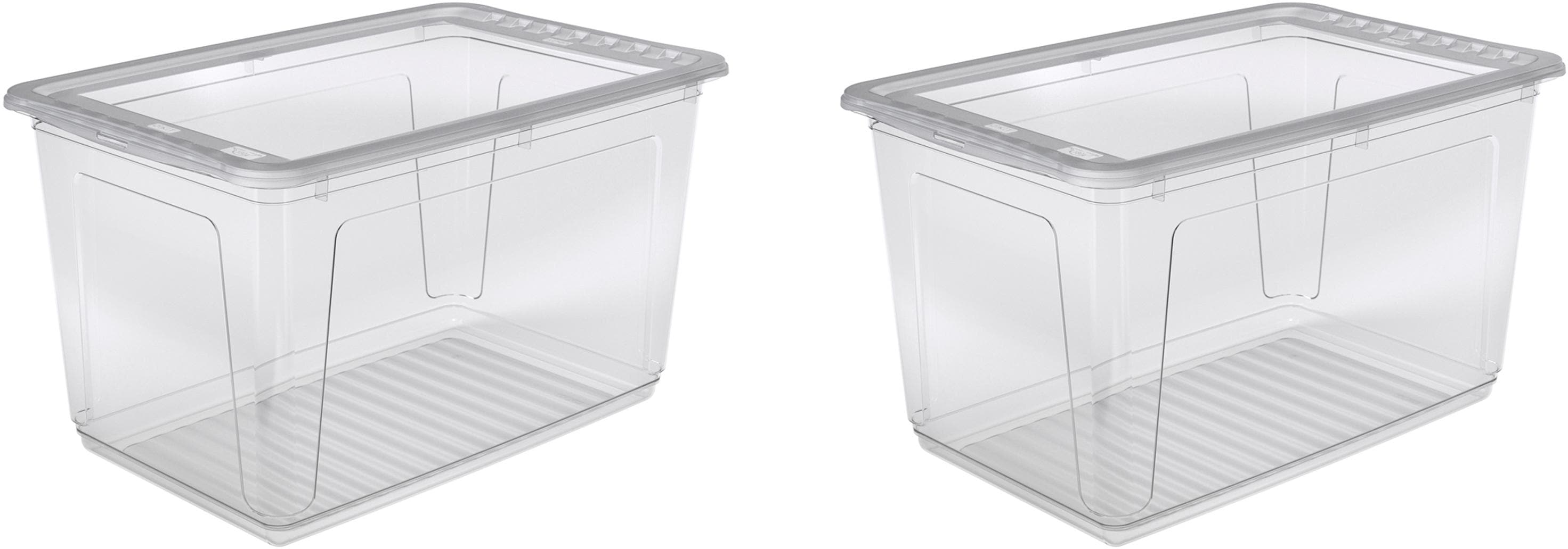 Aufbewahrungsbox KEEEPER "bea", transparent, B:39cm H:35cm, Kunststoff, Aufbewahrungsboxen, Aufbewahrungsbox, 3 x 52 L, mit Air Control-System