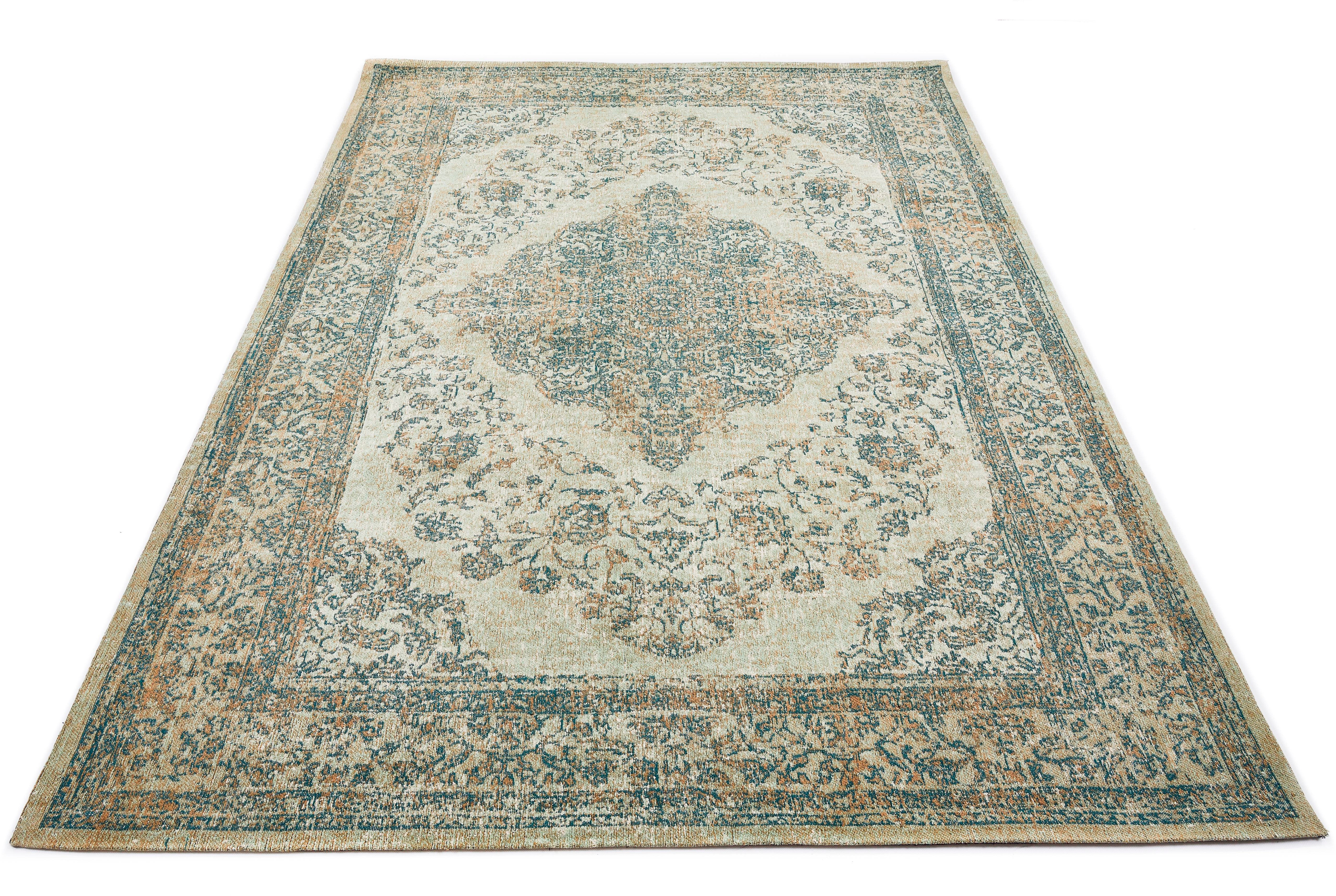 Teppich "Bordüre" Gr. 6, grün (smaragd), B:200cm H:5mm L:290cm, Baumwolle, Kunstfaser, GALLERY M BRANDED BY MUSTERRING, Teppiche, Flachgewebe, Chenille, Wohnzimmer Image