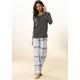 Pyjama ARIZONA Gr. 36/38, grau (dunkelgrau, weiß) Damen Homewear-Sets Pyjamas