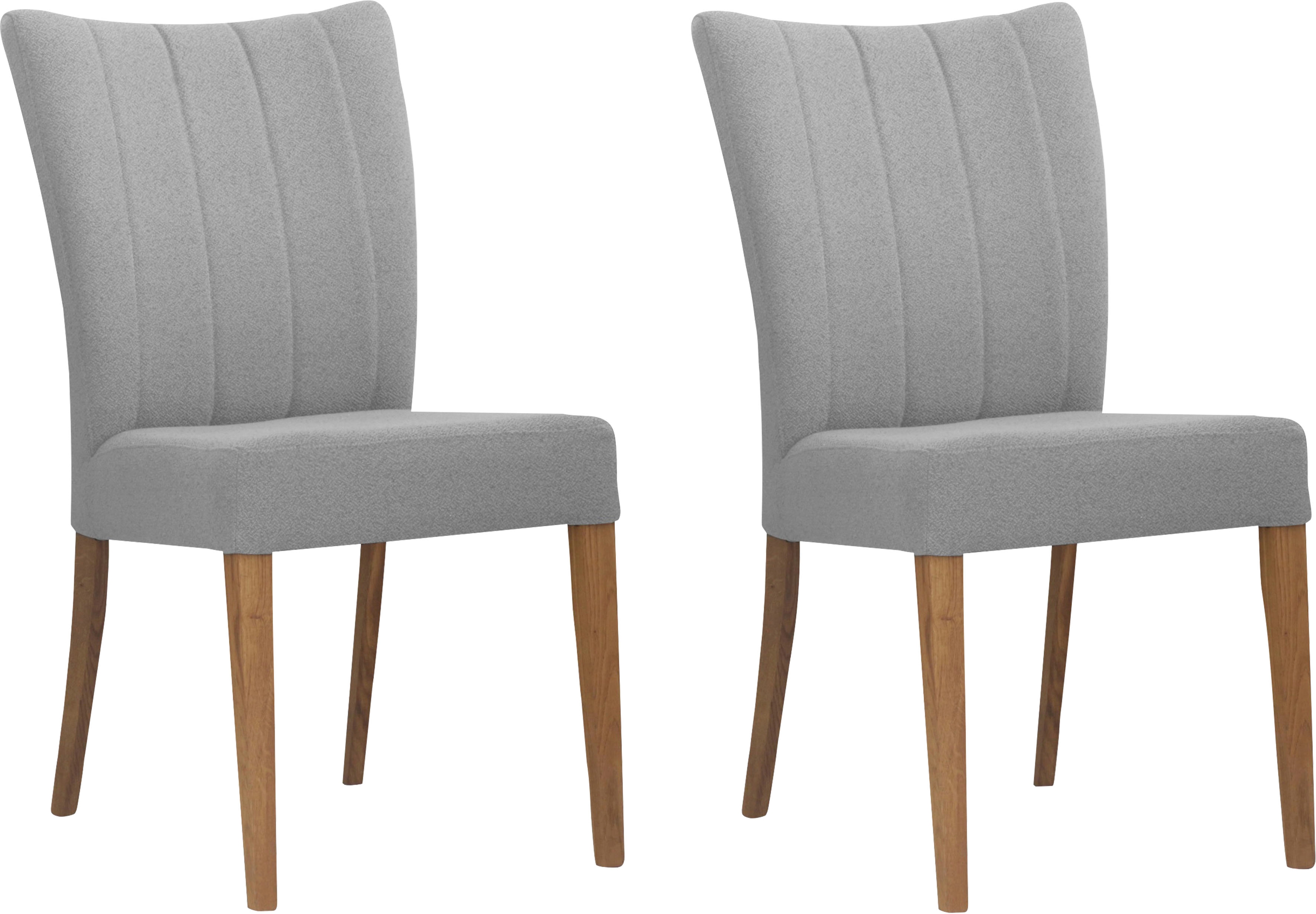 4-Fußstuhl HOME AFFAIRE "Dia", grau (hellgrau (today 80), eiche natur), B:47cm H:91cm T:66cm, Polyester, Stühle, Gestell Eiche massiv geölt