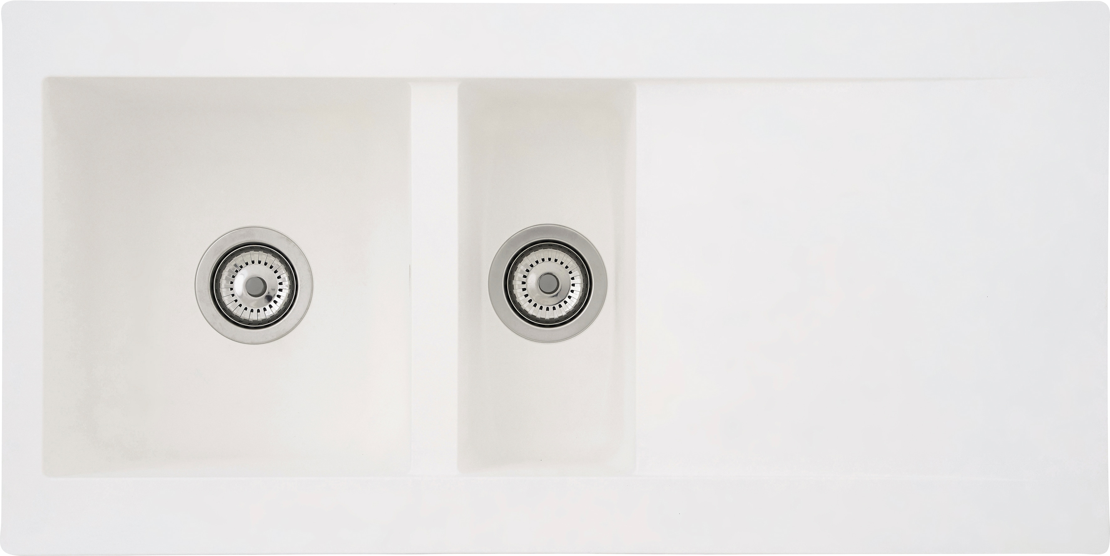 Einbauspüle RESPEKTA, weiß, B:100cm H:20cm T:50cm, Verbundwerkstoff, Küchenspülen