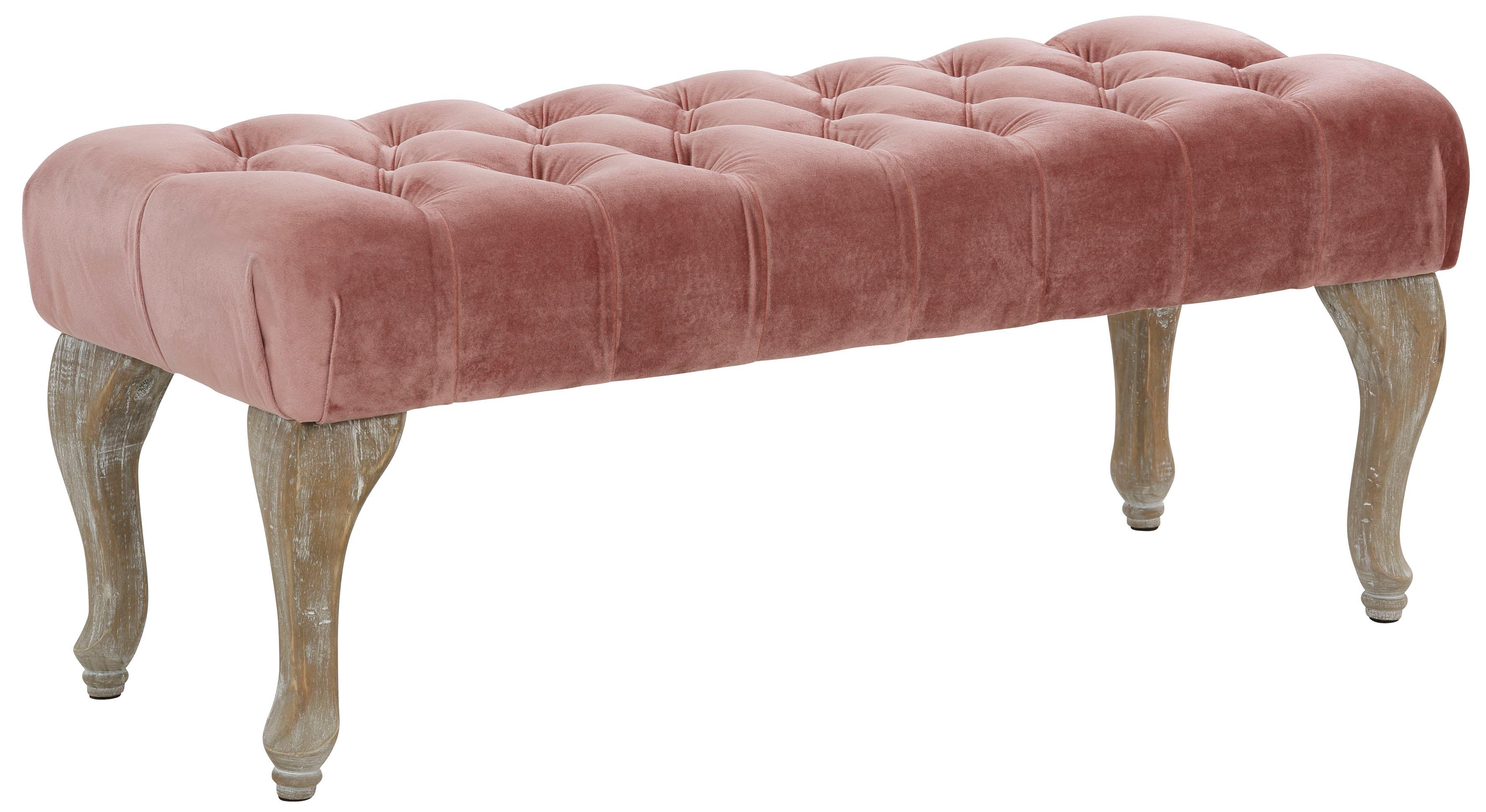 Sitzbank MY FLAIR Sitzbänke Gr. B/H/T: 100 cm x 40 cm x 42 cm, Baumwolle-Polyester, rosa (zartrosa) my Flair