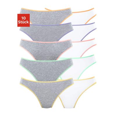 String PETITE FLEUR, Damen, Gr. 48/50, grau (grau, meliert, weiß), Single Jersey, Obermaterial: 95% Baumwolle, 5% Elasthan, unifarben, meliert, körpernah, Unterhosen, aus elastischer Baumwolle Image