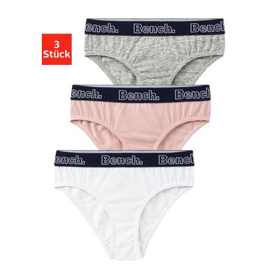Slip BENCH., Kinder, Gr. 158/164, pink (rose, weiß, grau meliert), Jersey, Obermaterial: 90% Baumwolle, 10% Elasthan (LYCRA), unifarben, körpernah, Unterhosen Slip Unterhose Unterwäsche, mit Logo Webbund Image
