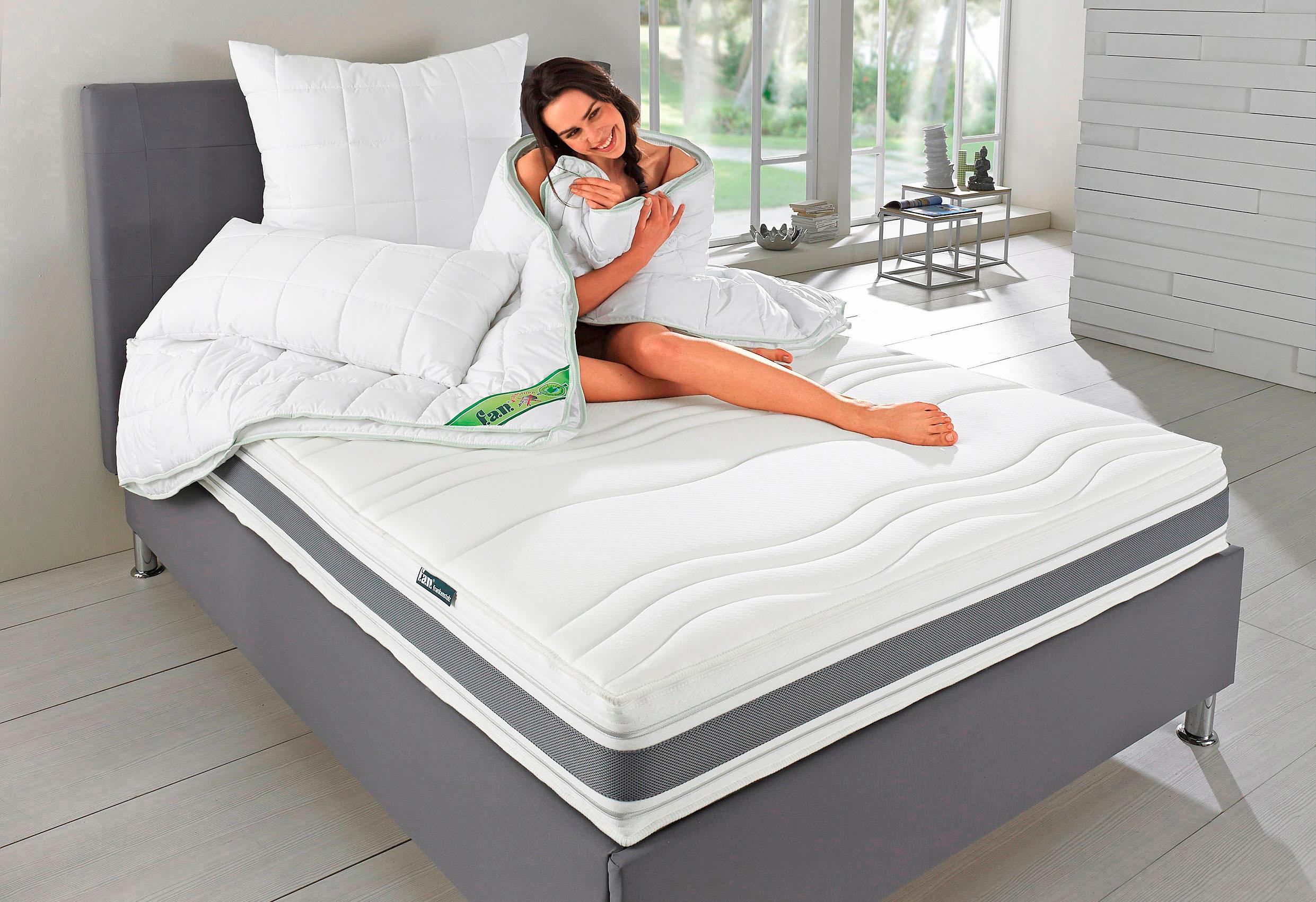 Kaltschaummatratze FAN "Punktoflex de Luxe KS, Matratze in 90x200 cm, 140x200 cm" Gr. 4, weiß, B:100cm H:22cm L:200cm, Bezug: 100% Polyester, Matratzen, 7-Zonen-Luxus-Kaltschaum-Matratze, Greenfirst-Veredelung gegen Milben