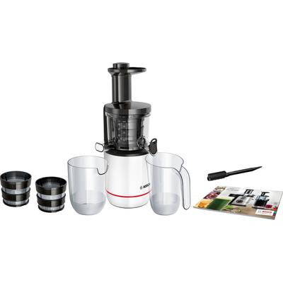 BOSCH Slow Juicer "MESM500W", schwarz-weiß (weiß, schwarz), B:15,2cm H:42,7cm T:15,2cm, Entsafter, für hartes Obst und G