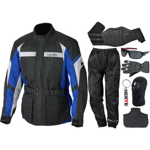 Motorradkombi NERVE Overalls Gr. XL, N-Gr, blau