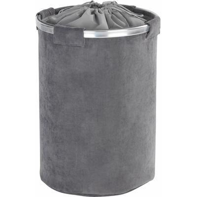 Wäschebox WENKO "Cordoba", grau, B:40cm H:54cm T:40cm, Polyester, Baumwolle, Aluminium, Wäschesammler Image