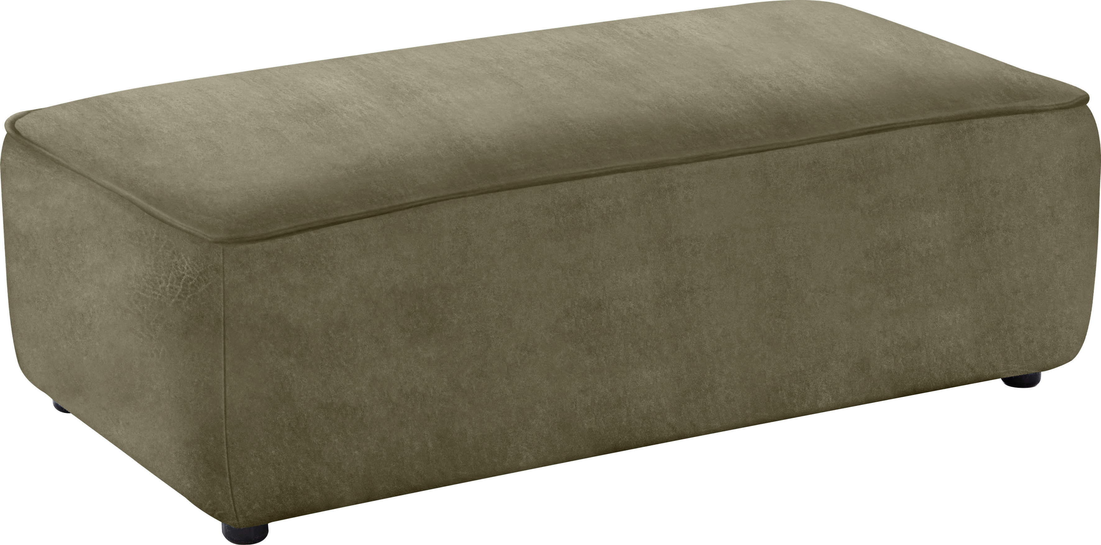 Hocker W.SCHILLIG "around-the-block", grün (camouflage z69), B:120cm H:39cm T:60cm, Longlife Xtra-Leder Z69: Das feinnarbige, gedeckte Softleder Z69 besticht durch seine außergewöhnliche Weichheit im trendigen »Vintage-Look«, Hautstärke 0, 9 - 1, 1...