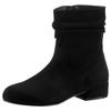 Stiefelette ANISTON SHOES, Damen, Gr. 39, schwarz, Textil, unifarben, Veloursleder, elegant, Schuhe, mit gerafftem Schaft - NEUE KOLLEKTION