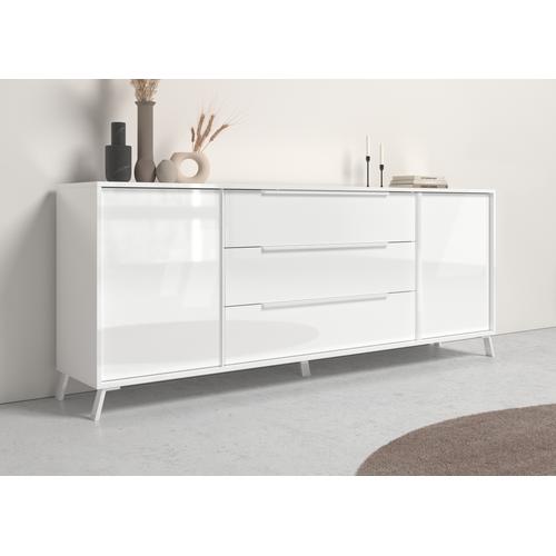 „Sideboard LC „“City““ Sideboards Gr. B/H/T: 205 cm x 84 cm x 40 cm, 3, weiß (weiß hochglanz lack) Sideboards Breite ca. 205 cm“