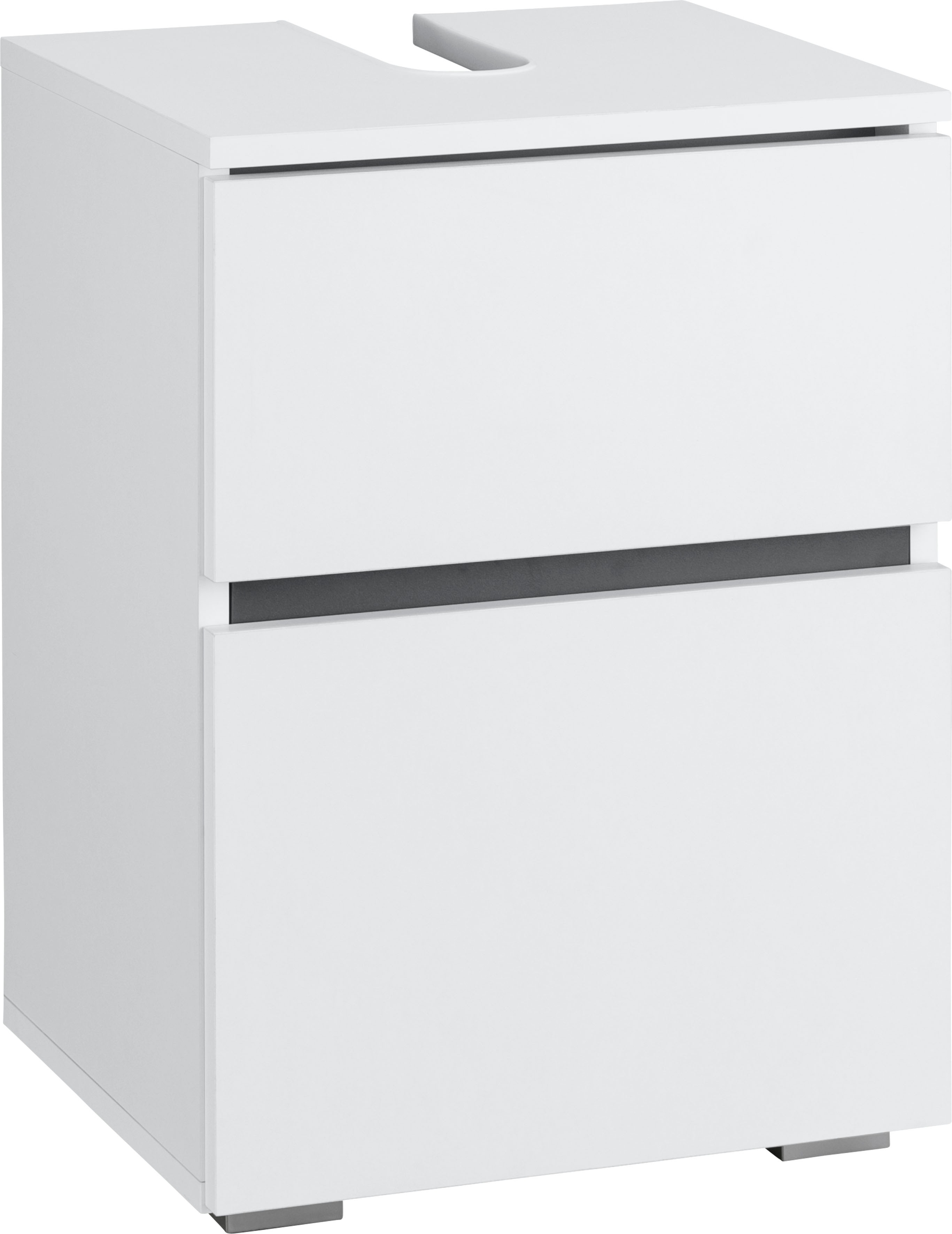 Waschbeckenunterschrank HOME AFFAIRE "Wisla", weiß (weiß, weiß), B:40cm H:55cm T:35cm, Spanplatte, Schränke, Siphonausschnitt, Breite 40 cm, Höhe 55 cm